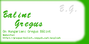 balint gregus business card