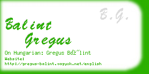 balint gregus business card